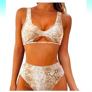 SUUKSESS Women Cutout Bikini Sets Push Up High Waisted Swimsuits 2 Piece